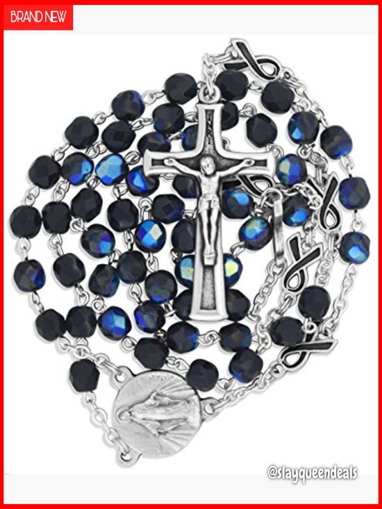 Amazon.com: Rosaries Agate Gemstone St. Peregrine Chaplet  Saint Peregrine Healing Rosary - Crystal Beads, Cancer Ribbon, 20in